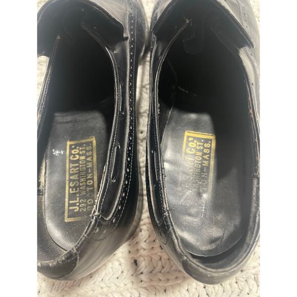 VTG Johnston & Murphy Loafers Tassel Shoes Leather Mens Size 9 D/B Black